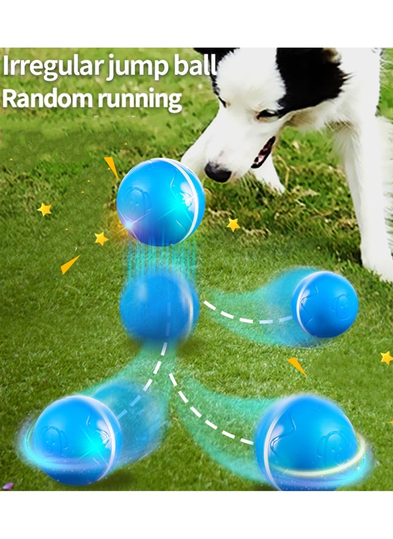 Interactive Dog Ball Toys with Motion Activated, Self Moving Bouncing Puppy Ball with Remote Control, Rechargeable Flashing Dog Toy Automatic Rolling Pet Ball with Adjustable Speeds - Blue