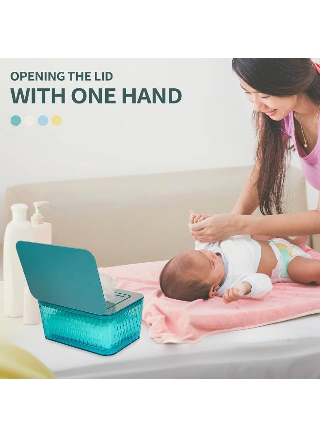 Whiidoom Wipes Dispenser, One-Handed Operation Wipe Holder for Baby & Adult, Seal-Designed Wipes Container for Bathroom Keep Diaper Wipes Fresh (Green) - Image 4