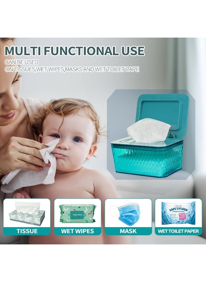 Whiidoom Wipes Dispenser, One-Handed Operation Wipe Holder for Baby & Adult, Seal-Designed Wipes Container for Bathroom Keep Diaper Wipes Fresh (Green) - Image 5