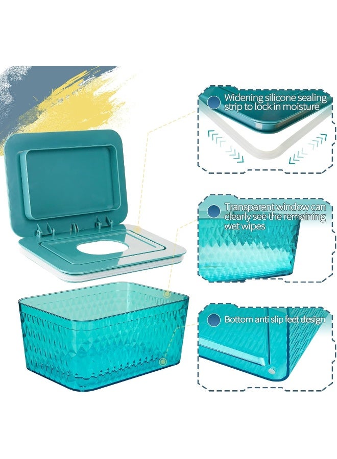 Whiidoom Wipes Dispenser, One-Handed Operation Wipe Holder for Baby & Adult, Seal-Designed Wipes Container for Bathroom Keep Diaper Wipes Fresh (Green) - Image 3