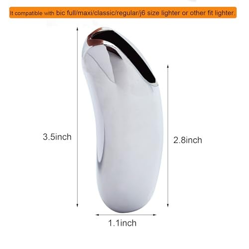 Lucklybestseller Heavy Curved Lighter Case Cover Holder Sleeve Pouches Metal Ergonomic Design for BIC Full Size Lighter J6 - Image 5