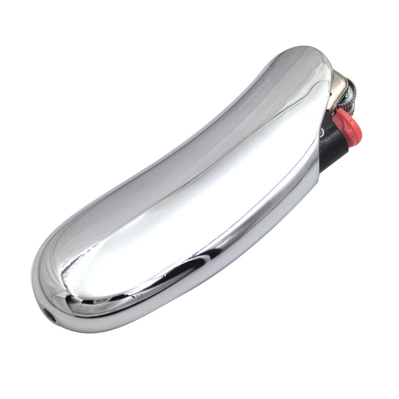 Lucklybestseller Heavy Curved Lighter Case Cover Holder Sleeve Pouches Metal Ergonomic Design for BIC Full Size Lighter J6 - Image 3