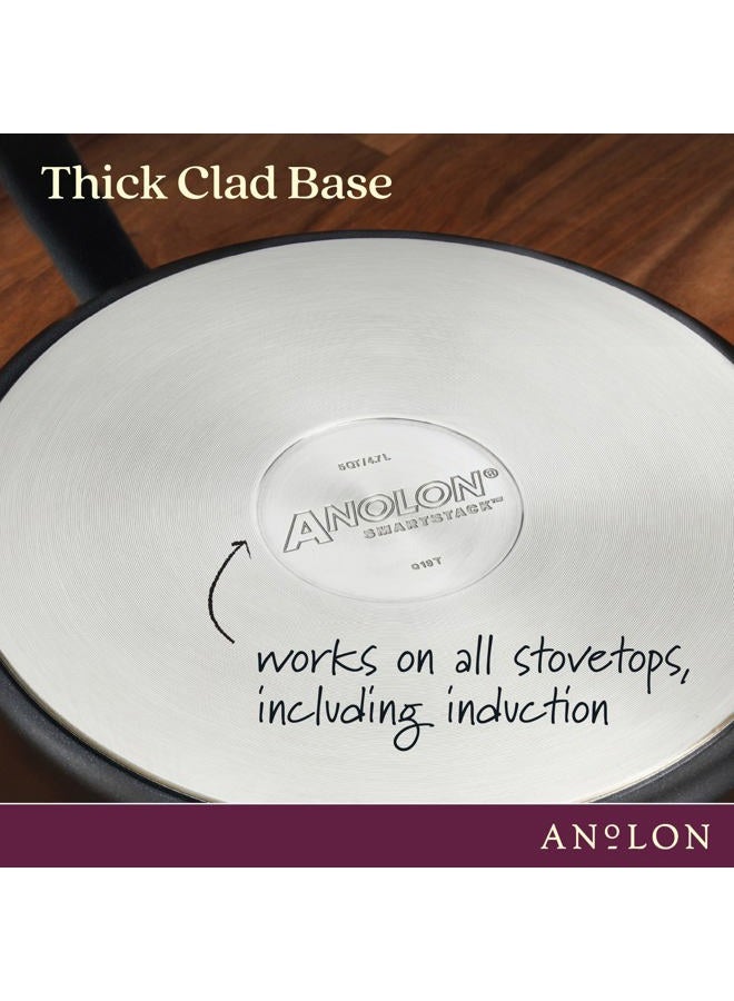 Anolon Smart Stack Hard Anodized Nonstick Frying Pan Set/Fry Pan Set/Hard Anodized Skillet Set - 10 Inch and 12 Inch, Black - Image 3