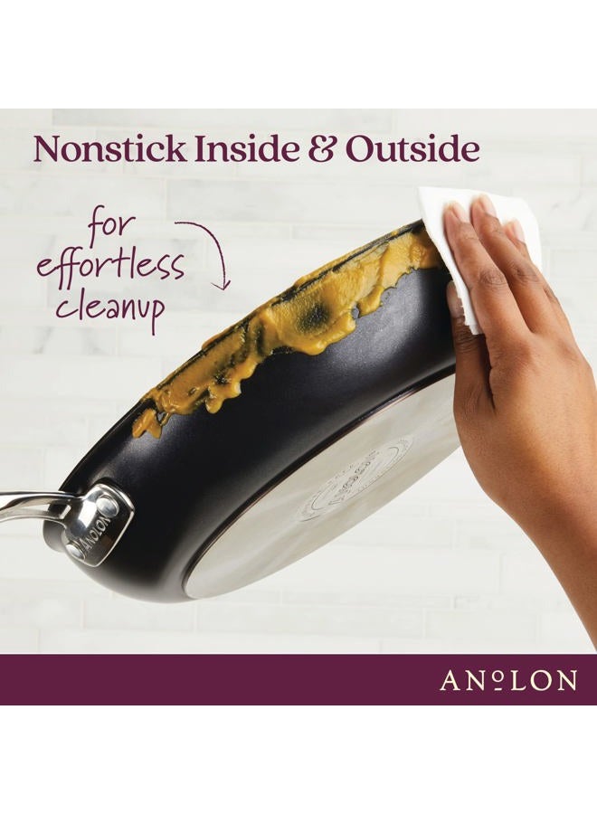 Anolon Smart Stack Hard Anodized Nonstick Frying Pan Set/Fry Pan Set/Hard Anodized Skillet Set - 10 Inch and 12 Inch, Black - Image 5