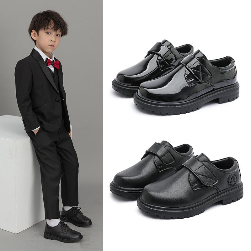 Boys Leather Shoes 2025 Spring Children'S Black Dance Small Leather Shoes British Style Baby Primary School Children Flower Boy Performance Shoes - Image 2