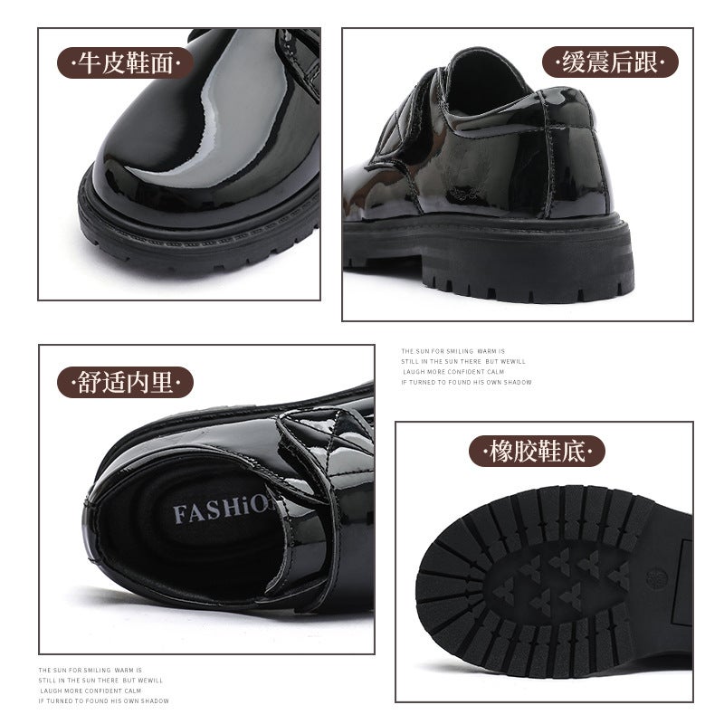 Boys Leather Shoes 2025 Spring Children'S Black Dance Small Leather Shoes British Style Baby Primary School Children Flower Boy Performance Shoes - Image 5