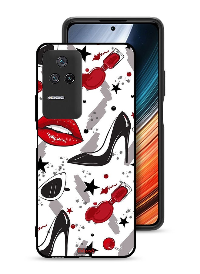 Tolwak Xiaomi Redmi K40S Protective Case Cover Lipstick And Shoes Art - Image 1