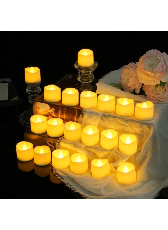 SISGL 24 قطعة شمعة بدون لهب تعمل بالبطارية، شموع شاي LED بدون لهب واقعية ساطعة، 200+ ساعة من الشموع الكهربائية المزيفة LED لزينة الطاولة، حفلات الزفاف، الذكرى، الهالوين، عيد الميلاد - Image 1