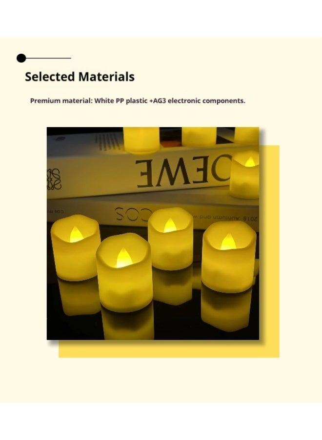 SISGL 24 قطعة شمعة بدون لهب تعمل بالبطارية، شموع شاي LED بدون لهب واقعية ساطعة، 200+ ساعة من الشموع الكهربائية المزيفة LED لزينة الطاولة، حفلات الزفاف، الذكرى، الهالوين، عيد الميلاد - Image 5