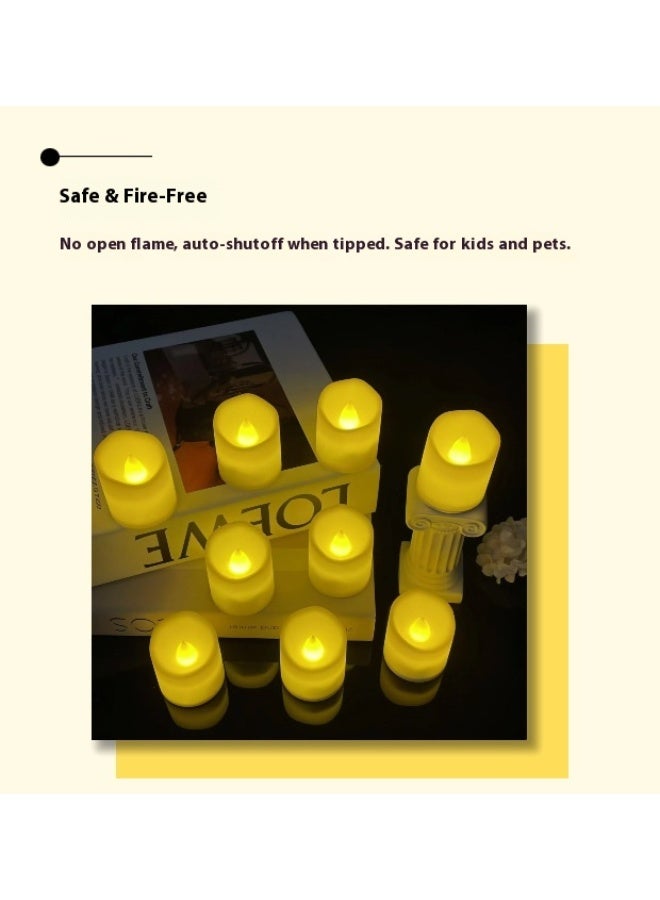 SISGL 24 قطعة شمعة بدون لهب تعمل بالبطارية، شموع شاي LED بدون لهب واقعية ساطعة، 200+ ساعة من الشموع الكهربائية المزيفة LED لزينة الطاولة، حفلات الزفاف، الذكرى، الهالوين، عيد الميلاد - Image 3