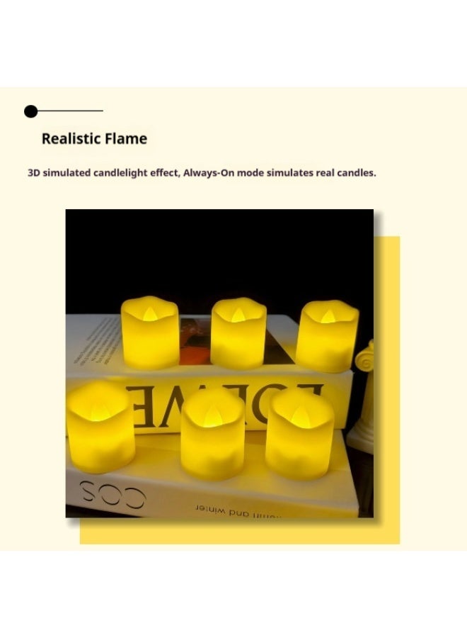 SISGL 24 قطعة شمعة بدون لهب تعمل بالبطارية، شموع شاي LED بدون لهب واقعية ساطعة، 200+ ساعة من الشموع الكهربائية المزيفة LED لزينة الطاولة، حفلات الزفاف، الذكرى، الهالوين، عيد الميلاد - Image 4