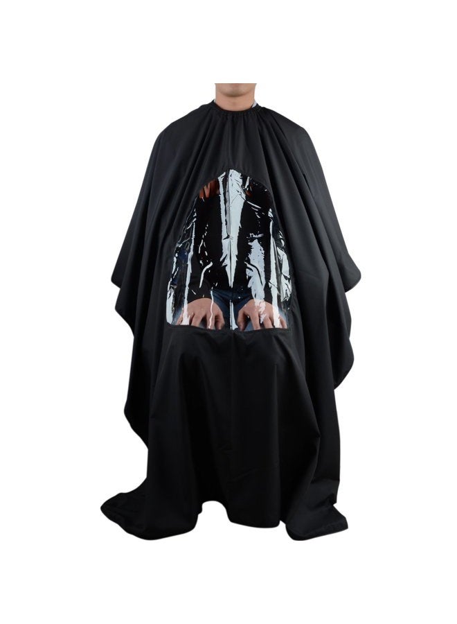 TRADERPLUS Green Love TRADERPLUS Hair Cutting Gown Cape with Viewing Window Hairdresser Barber Stylist Hair Cut 140cm x 120cm - Image 1