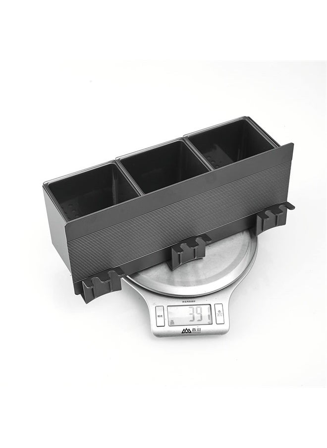 Leekayer - Bathroom Toothbrush Holder Black Tooth Cup Holder Corner Storage Box 3 Slot Drilling Free, Self-Adhesive Installation Space Aluminum - Image 1