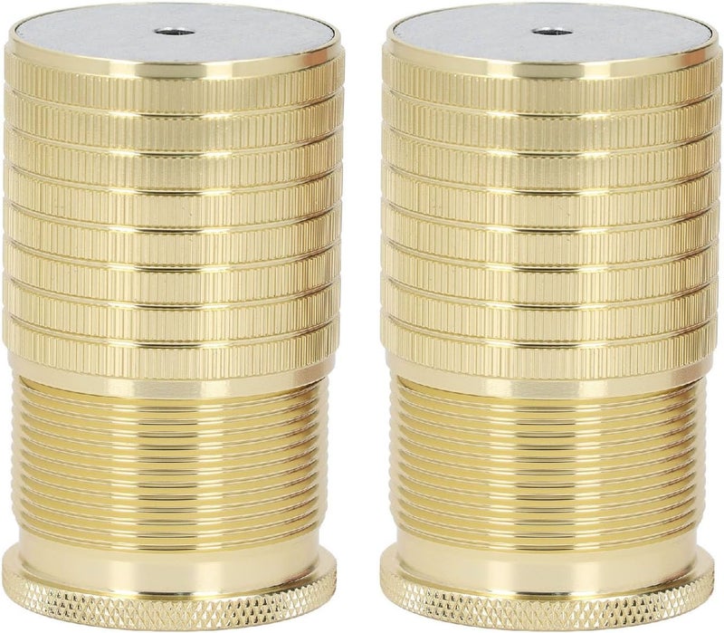 Table Leg Risers Adjustable Height 43-75mm Aluminum Alloy 2Pcs Furniture Feet Support - Strong Load Bearing, No Screws Design, Ideal for Sofa and Bed Frame Support (Bright Gold) - Image 3