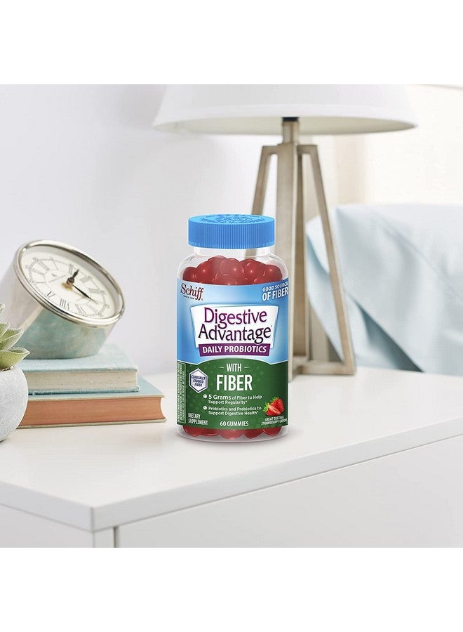 Digestive Advantage Prebiotic Fiber Gummies + Probiotics For Gut Health 5G Prebiotic Fiber + 1 Billion Cfu Probiotic Supports Digestive Health & Regularity (60Ct Bottle) Strawberry Flavor* - Image 4