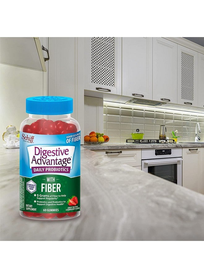 Digestive Advantage Prebiotic Fiber Gummies + Probiotics For Gut Health 5G Prebiotic Fiber + 1 Billion Cfu Probiotic Supports Digestive Health & Regularity (60Ct Bottle) Strawberry Flavor* - Image 3