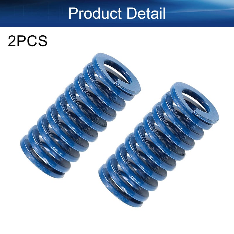 Metal Spring，Springs Compression Spring, 12mm OD 6mm ID 25mm Long Spiral Stamping Light Load Compression Mould Die Spring, for Mechanical Equipment 3D Printer Accessories Blue Tone 2pcs - Image 4