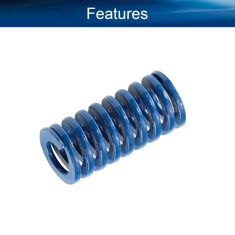 Metal Spring，Springs Compression Spring, 12mm OD 6mm ID 25mm Long Spiral Stamping Light Load Compression Mould Die Spring, for Mechanical Equipment 3D Printer Accessories Blue Tone 2pcs - Image 3