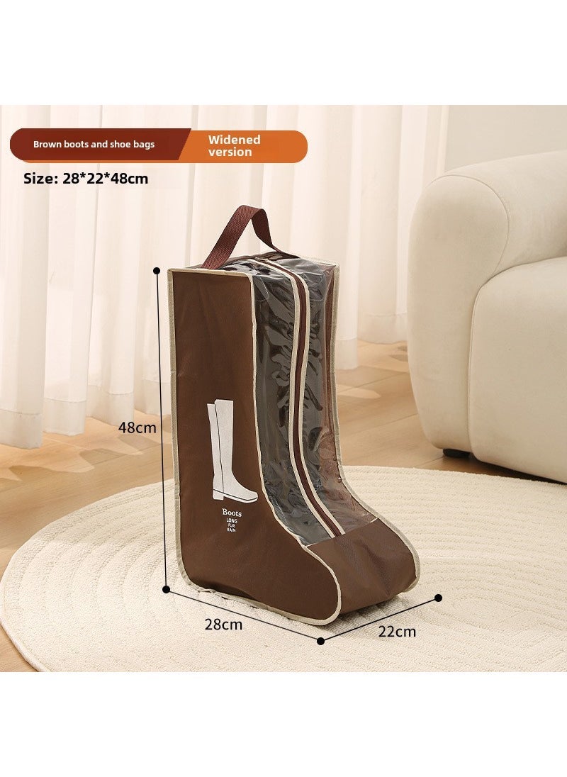 Boot Storage Bag Waterproof Moldproof Dustproof Brown long 