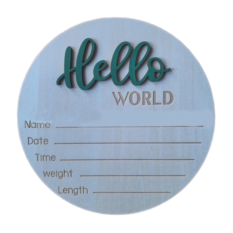 Avocado Green Wooden Name Sign Newborn Birth Announcement Board Photography Prop - Image 2