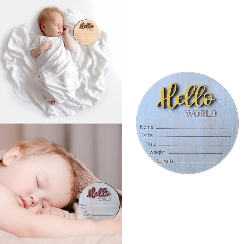 Avocado Green Wooden Name Sign Newborn Birth Announcement Board Photography Prop - Image 3