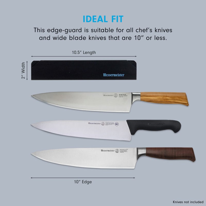 Messermeister Messermeister 10” Chef’s Edge-Guard, Black - Fashionable & Functional Knife Protector for Chef’s & Wide-Blade Knives - 2 Blade Entry Notches - 10.5” x 1.9375”  - Image 3