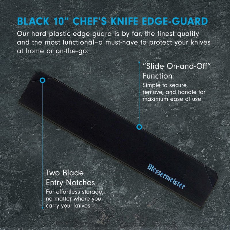 Messermeister Messermeister 10” Chef’s Edge-Guard, Black - Fashionable & Functional Knife Protector for Chef’s & Wide-Blade Knives - 2 Blade Entry Notches - 10.5” x 1.9375”  - Image 2