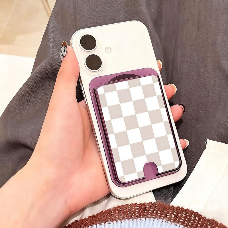 Transparent Black Magnetic Card Holder Strong Instant Suction Bonding Two Tone Checkerboard Portable Card Wallet One Stick Magnetic Attachment For Bus Bank Cards Magnetic Collection Device Workers Efficiency Tool - Image 5