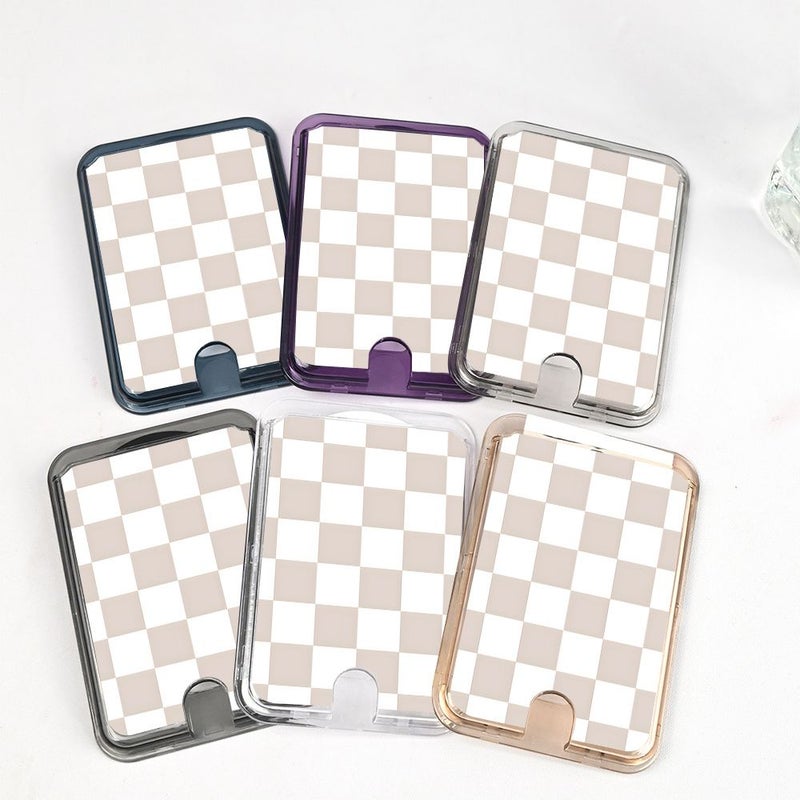 Transparent Black Magnetic Card Holder Strong Instant Suction Bonding Two Tone Checkerboard Portable Card Wallet One Stick Magnetic Attachment For Bus Bank Cards Magnetic Collection Device Workers Efficiency Tool - Image 2
