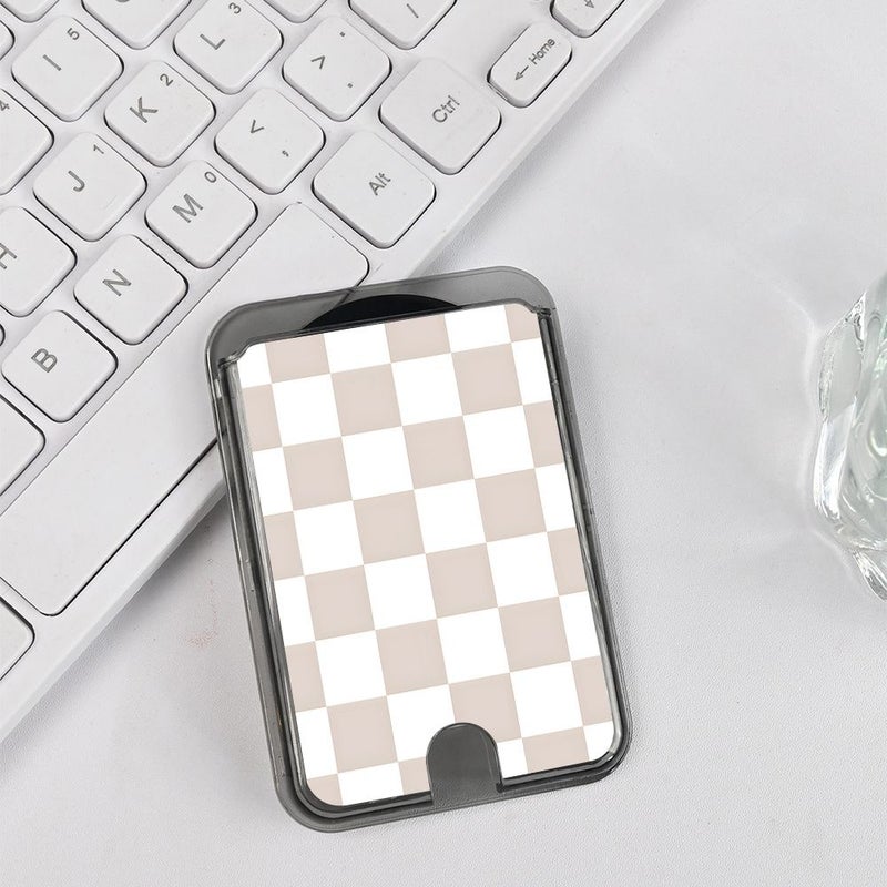 Transparent Black Magnetic Card Holder Strong Instant Suction Bonding Two Tone Checkerboard Portable Card Wallet One Stick Magnetic Attachment For Bus Bank Cards Magnetic Collection Device Workers Efficiency Tool - Image 3