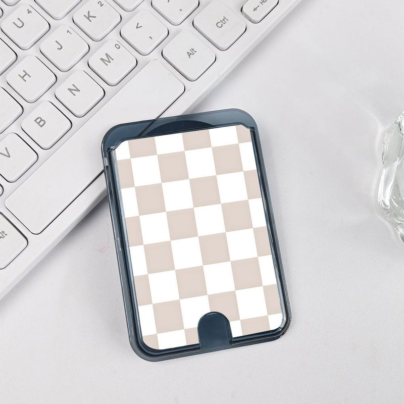 Transparent Black Magnetic Card Holder Strong Instant Suction Bonding Two Tone Checkerboard Portable Card Wallet One Stick Magnetic Attachment For Bus Bank Cards Magnetic Collection Device Workers Efficiency Tool - Image 4
