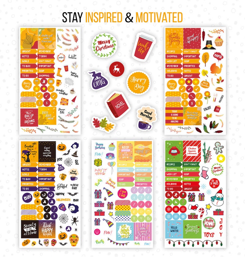 Vladi Creative [Expanded] Vladi Creative Aesthetic Monthly Planner Stickers – 1397 pcs / 23 Sheets – Seasonal, Holiday, Productivity & Decorative Stickers for Women – Perfect for Calendars, Journals, & Scrapbooking - Image 4