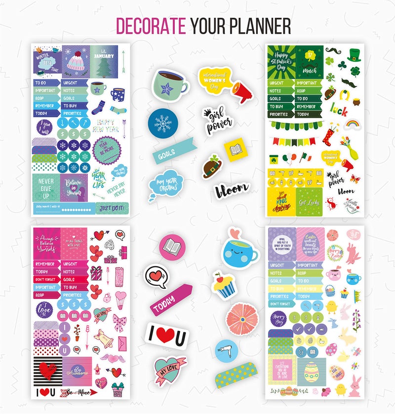 Vladi Creative [Expanded] Vladi Creative Aesthetic Monthly Planner Stickers – 1397 pcs / 23 Sheets – Seasonal, Holiday, Productivity & Decorative Stickers for Women – Perfect for Calendars, Journals, & Scrapbooking - Image 2