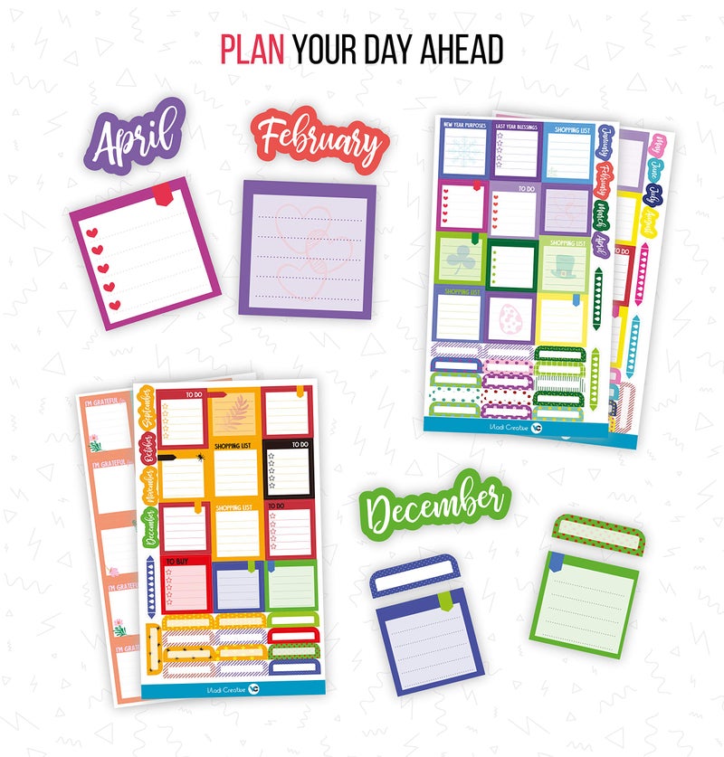 Vladi Creative [Expanded] Vladi Creative Aesthetic Monthly Planner Stickers – 1397 pcs / 23 Sheets – Seasonal, Holiday, Productivity & Decorative Stickers for Women – Perfect for Calendars, Journals, & Scrapbooking - Image 5
