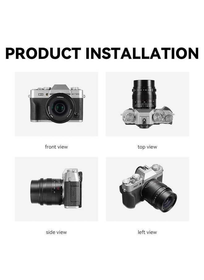 7artisans - 24mm F1.4 APS-C Manual Prime Lens Large Aperture Compatible for Fujifilm FX Mount Mirrorless Cameras X-A1 X-A10 X-A2 X-A3 A-at X-M1 XM2 X-T1 X-T10 X-T2 X-T20 X-Pro1 X-Pro2 X-E1 X-E2 E-E2s - Image 1