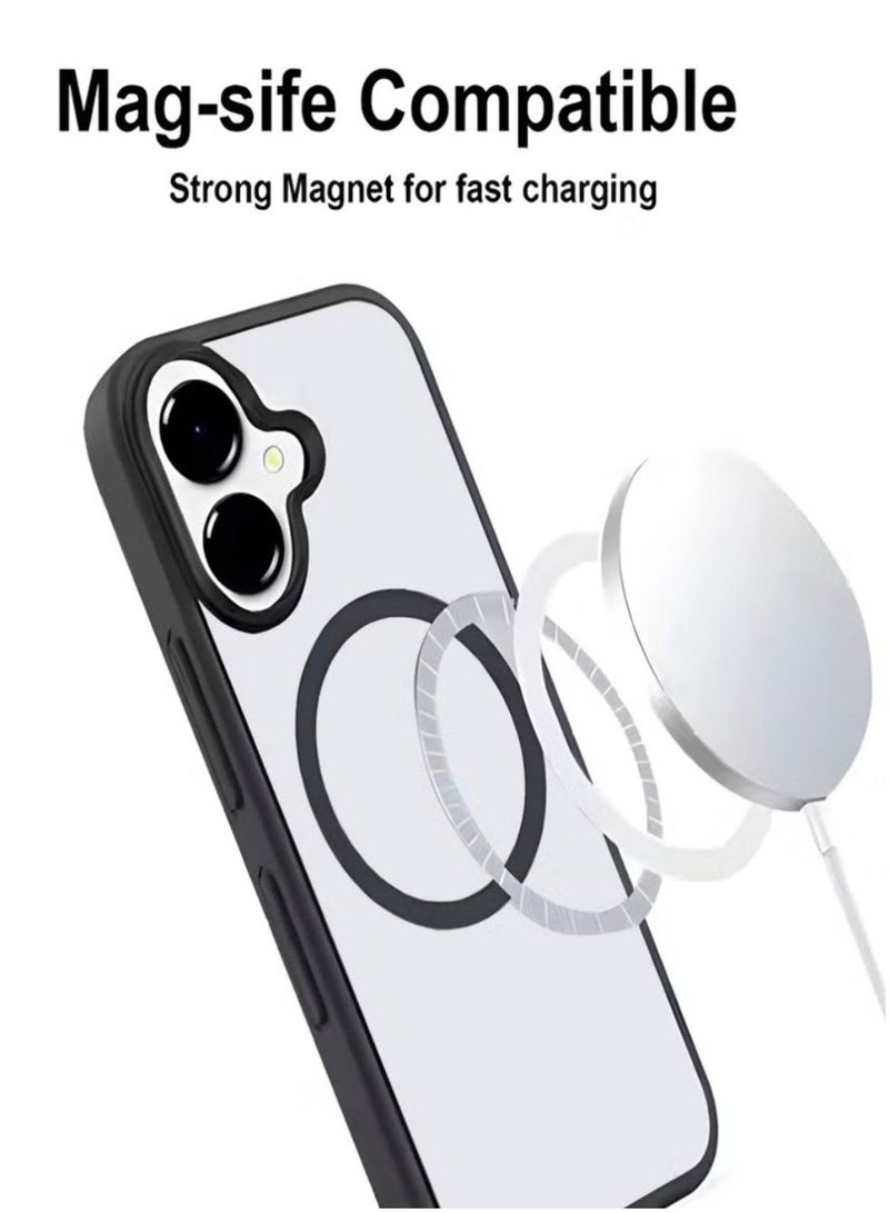 أكاليكس جراب مغناطيسي شفاف متوافق مع سامسونج A07، جراب TPU شفاف متوافق مع Magsafe، مقاوم للصدمات وحماية للكاميرا | أسود - Image 4