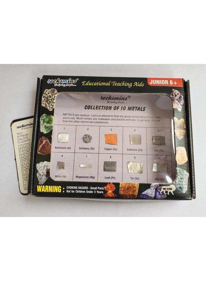 rocksmins Me10Wm Metals Collection (Collection Of 10 Basic Metals) For Education School Education Samples Activity Geology Earth Science Memory Great Educational Stem Toys For Kids,Multicolor - Image 3