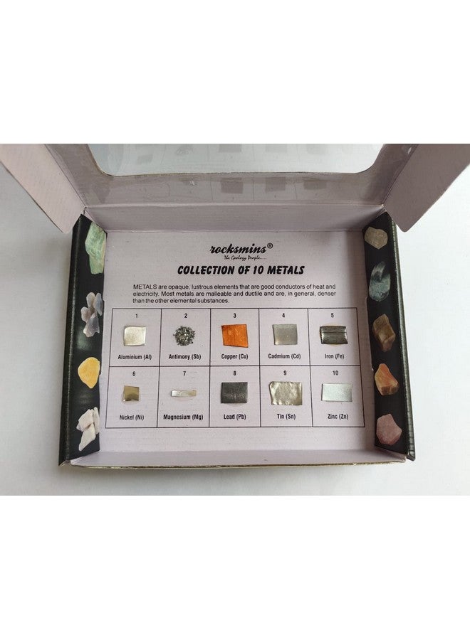 rocksmins Me10Wm Metals Collection (Collection Of 10 Basic Metals) For Education School Education Samples Activity Geology Earth Science Memory Great Educational Stem Toys For Kids,Multicolor - Image 2