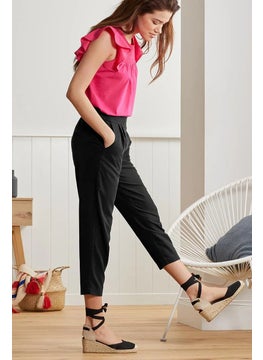 Tchibo Women Plain Woven Pants, Black  - Image 1