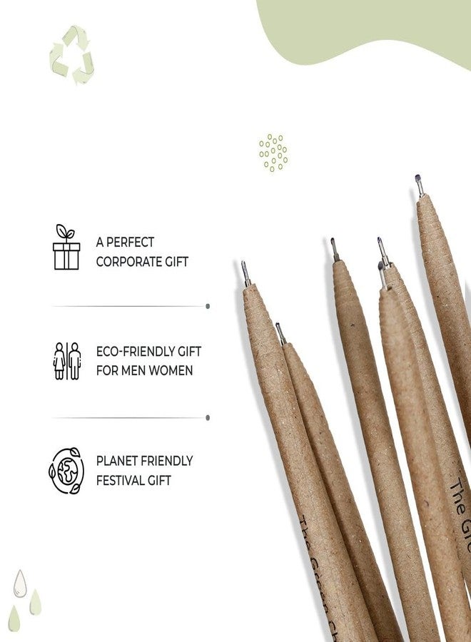 THE GREEN CHAPTER Seed Blue Ball Pens Plantable Recycled Stationary Paper Set Seed Ball Pen Gift Set of 40 | Corporate Gift Herb and Flower Seed | Blue Seed Plantable Pens - Image 5