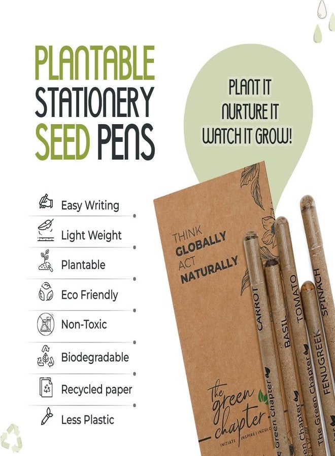 THE GREEN CHAPTER Seed Blue Ball Pens Plantable Recycled Stationary Paper Set Seed Ball Pen Gift Set of 40 | Corporate Gift Herb and Flower Seed | Blue Seed Plantable Pens - Image 2
