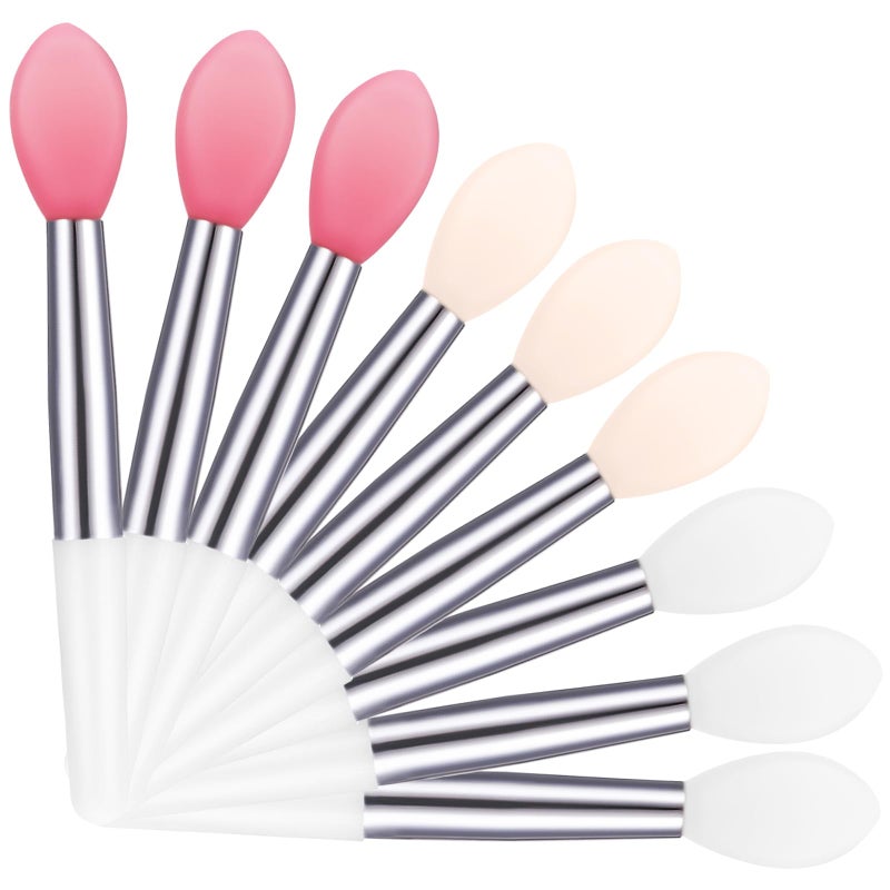 9PCS Reusable Lip Balm Applicator Silicone Lipstick Eyeshadow Brushes Cream Lip Mask Beauty Tool Kit
