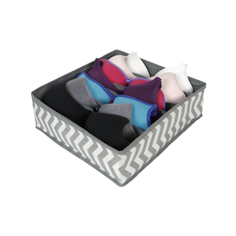 HOKIPO HOKIPO Fabric Undergarment Organizer Storage Box For Drawers Bra Panty Socks Tie Lingerie Organizer For Wardrobe 7 Grid Grey Ar3917 Drawer Organizers  - Image 1