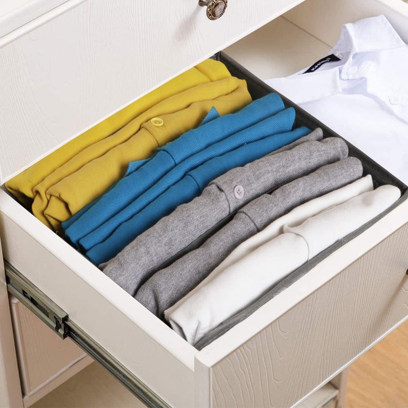 HOKIPO HOKIPO Fabric Undergarment Organizer Storage Box For Drawers Bra Panty Socks Tie Lingerie Organizer For Wardrobe 7 Grid Grey Ar3917 Drawer Organizers  - Image 2