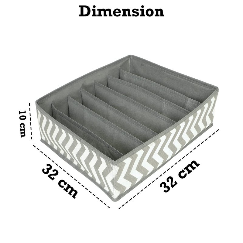 HOKIPO HOKIPO Fabric Undergarment Organizer Storage Box For Drawers Bra Panty Socks Tie Lingerie Organizer For Wardrobe 7 Grid Grey Ar3917 Drawer Organizers  - Image 3