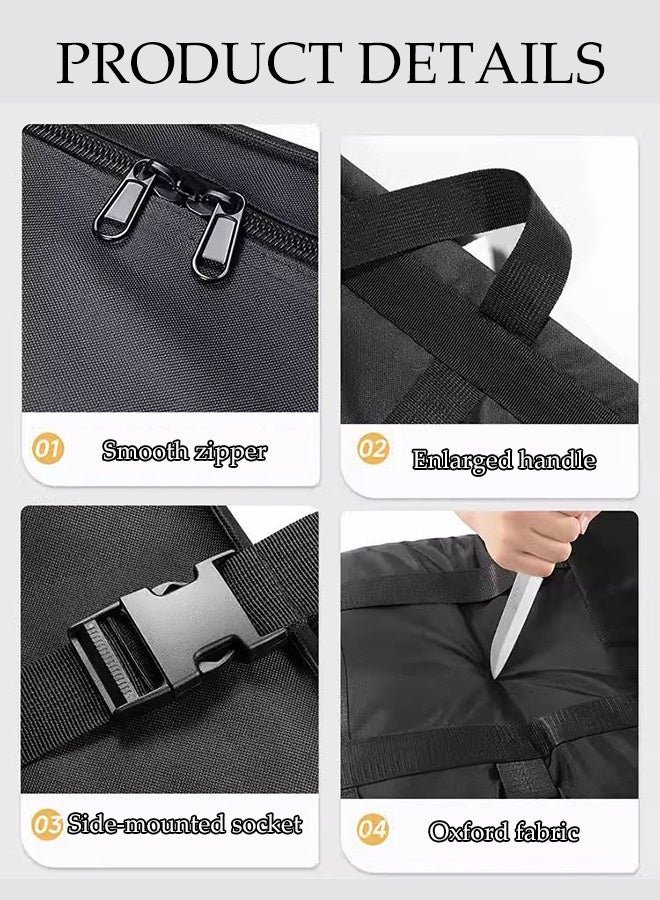 DUNISO Oversized Waterproof Storage Bag With Zips ，Reusable Big Bag is suitable for Duvet, Laundry, Clothes and Quilt，Extra Large Oxford Material Storage Bag Organizer with Reinforced Handles，Black - Image 3