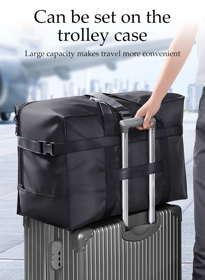 DUNISO Oversized Waterproof Storage Bag With Zips ，Reusable Big Bag is suitable for Duvet, Laundry, Clothes and Quilt，Extra Large Oxford Material Storage Bag Organizer with Reinforced Handles，Black - Image 5