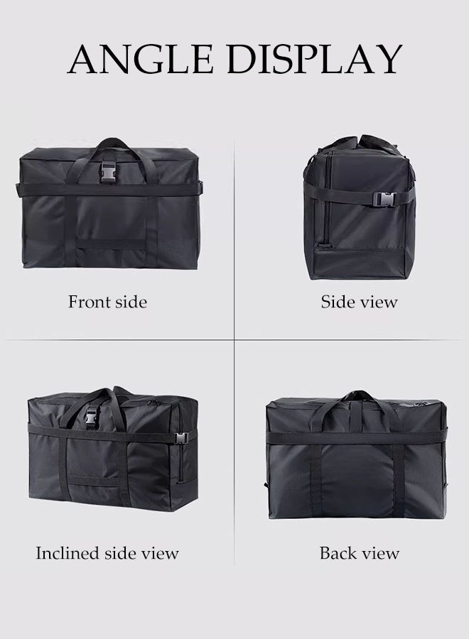 DUNISO Oversized Waterproof Storage Bag With Zips ，Reusable Big Bag is suitable for Duvet, Laundry, Clothes and Quilt，Extra Large Oxford Material Storage Bag Organizer with Reinforced Handles，Black - Image 4