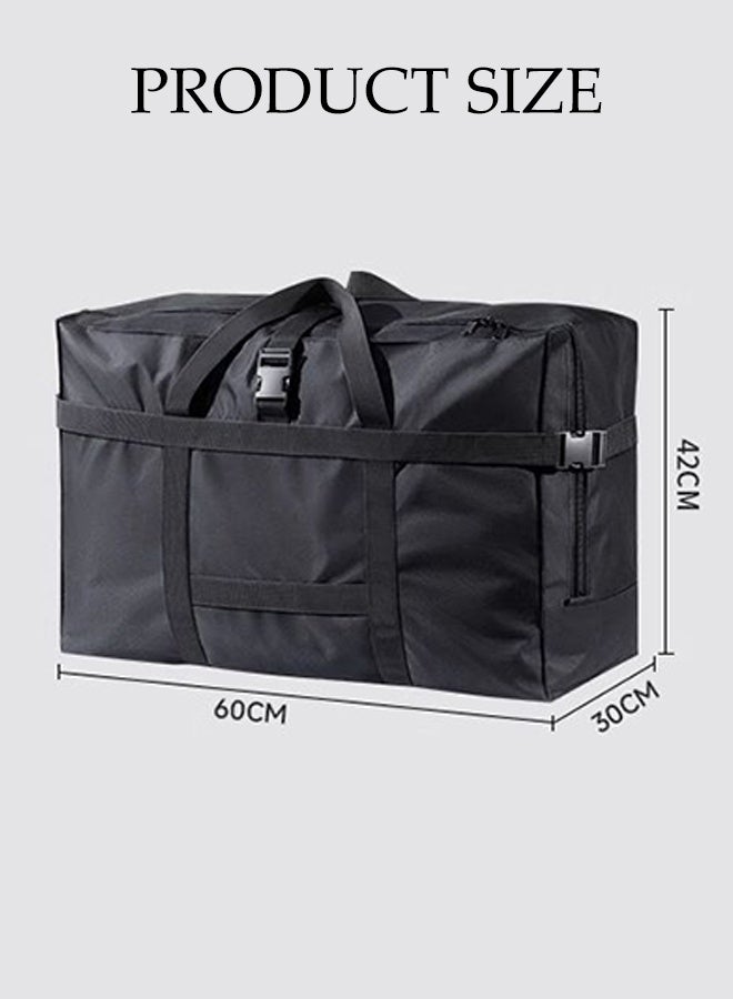DUNISO Oversized Waterproof Storage Bag With Zips ，Reusable Big Bag is suitable for Duvet, Laundry, Clothes and Quilt，Extra Large Oxford Material Storage Bag Organizer with Reinforced Handles，Black - Image 2
