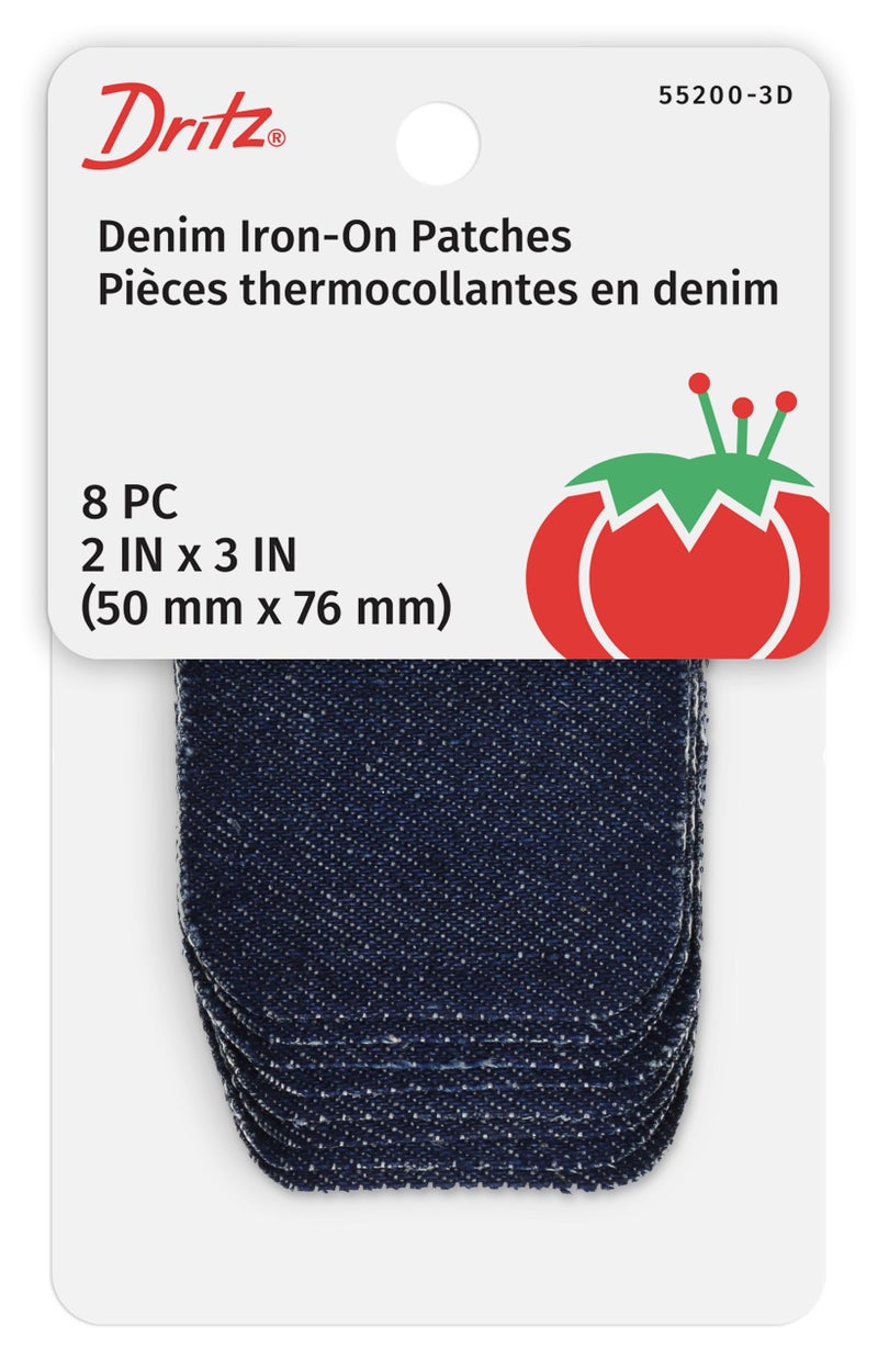 Dritz Dritz Denim IronOn Patches 2 x 3Inch 8 Count Dark Blue